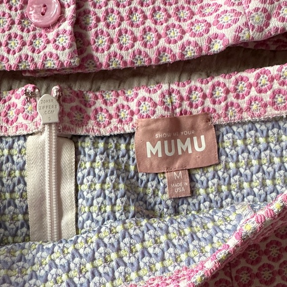 Show Me Your MuMu Pink high wasted skirt and cropped blazer set - Picture 3 of 10